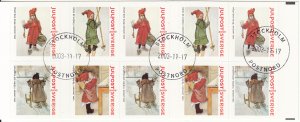 Sweden 2003 used Sc 2473c Booklet of 10 4 different Christmas Children's Port...