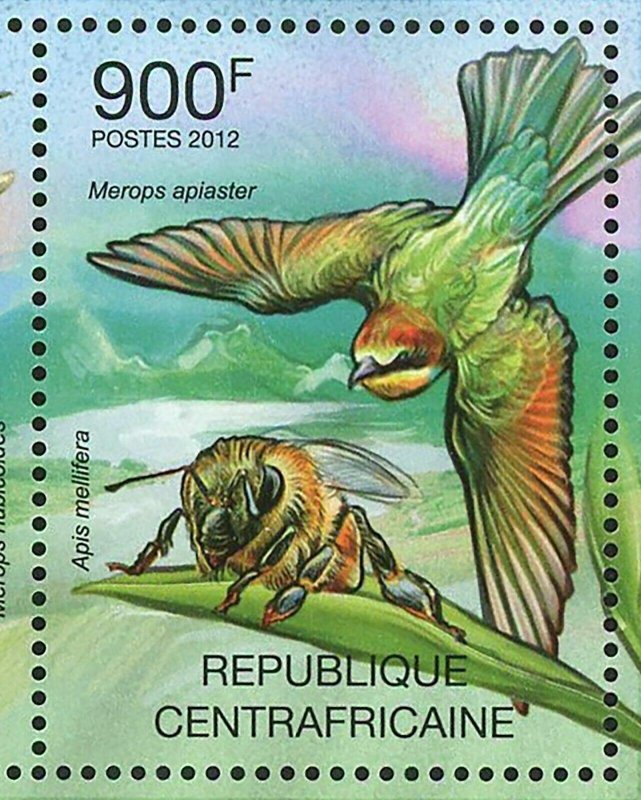 Bee-eaters & Bees Stamp Merops Nubicoides Thyreus Nitidulus S/S MNH #3662-3665 