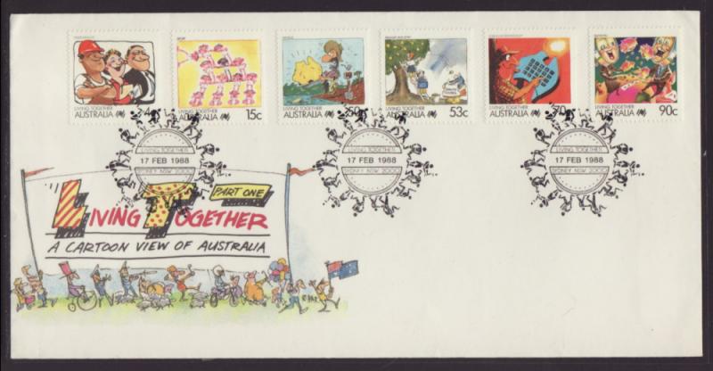 Australia 1054,1059,1066-1067,1070,1076 Living Together U/A FDC