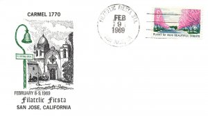 CARMEL 1770 CACHET COVER PHILATELIC FIESTA SAN JOSE CALIFORNIA 1969