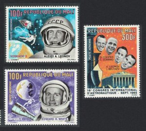 Mali Leonov White Astronauts Space 1965 3v 1966 MNH SG#117-119