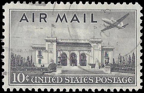 Scott C34 10c US Air Mail Pan American Building 1947 Used