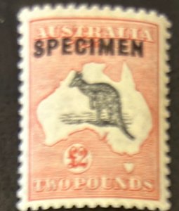 AUSTRALIA Sc.58  SPECIMAN MINT,  NH, OG,VF,  Cv. $5500 no overprint