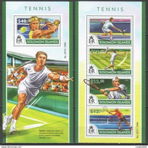 2015 Solomon Islands Tennis Sport #3237-41 1+1 ** Ls454