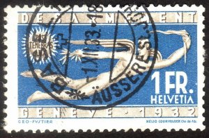 1932, Switzerland 1Fr, Used, Sc 215