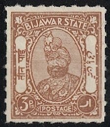 INDIAN STATES - Bijawar 1936 Sc 1b Mint VLH roul 7 lt brown  / SG 6