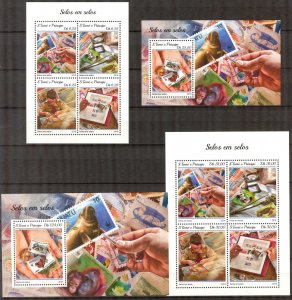 Sao Tome and Principe 2018 Stamps on Stamps WWF sheet + S/S (Big and Small) MNH