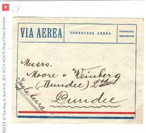 PARAGUAY Cover Santisima Trinidad Air Mail GB Scotland Dundee 1932 {samwells}SV8