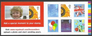 GB QA4 2008 N.V.I. 1st Class Smiler Self-adhesive Booklet Source of SG2819-2824