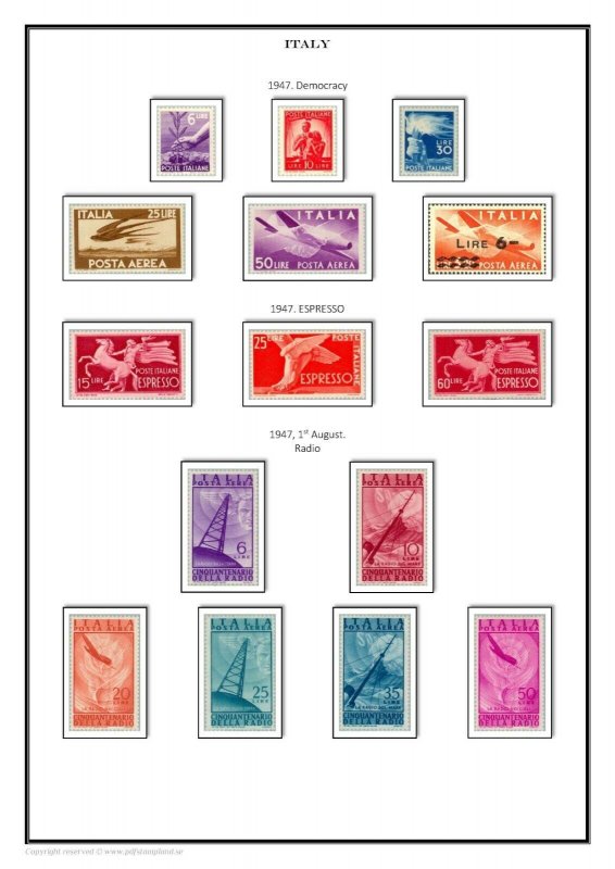 Italy Italia 1861-2021  PDF(DIGITAL) STAMP ALBUM PAGES