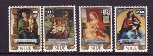 Niue-Sc#B56-9-unused NH set-Christmas-Pope John Paul II visit-Paintings-1986-