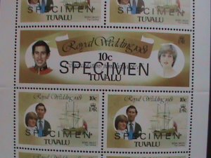 TUAVALU-SPECIMEN -1981 ROYAL WEDDING- PRINCE CHARLES & LADY DIANNA-MNH SHEET