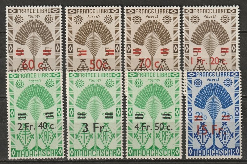 Madagascar 1945 Sc 261-8 set MNH**