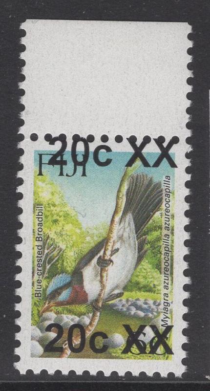 FIJI SGF1334a 2008 20c on 6c BIRDS TYPE IIa SURCHARGE DOUBLE MNH