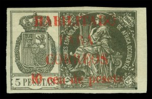 Spanish GUINEA 1903 Habilitado Para Correos Surch. 10c/5p blk Sc# 8J mint MH R