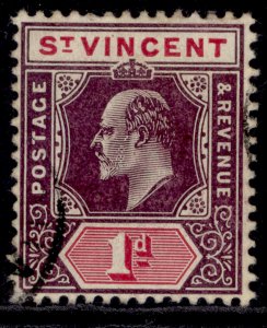 ST. VINCENT EDVII SG86, 1d dull purple & carmine, FINE USED.