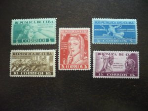 Stamps - Cuba - Scott# 375-379 - Mint Hinged Set of 5 Stamps