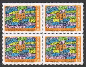 Argentina 1020 block/4,MNH.Michel 1179.Organization of American States,25,1974.