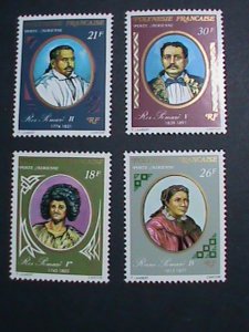 ​FRANCE POLYNESIA STAMP:1976 SC#C130-3-POMARE DYNASTY-ROYALTY MINT STAMP-VF