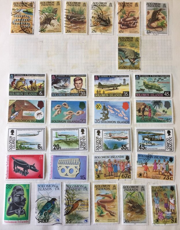 BRITISH SOLOMON ISLANDS QE Wildlife Royalty Ships MH&Used 175stamps/APR464 