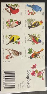 US 2014 Songbirds Booklet of 20 Forever 1st class 10 designs 4882-91 MNH OG