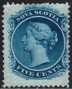 NOVA SCOTIA 1860 QV 5C WHITE PAPER NO GUM