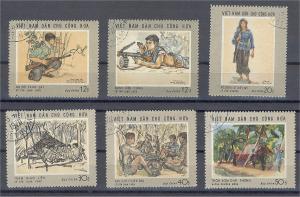 NORTH VIETNAM, SCENES OF WAR, FULL SET 1969, USED 