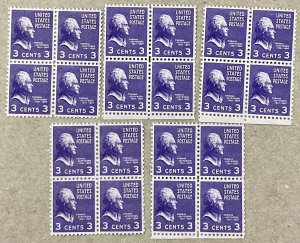 807     Thomas Jefferson Prexie Series VF MNH  3 cent  20 count  Issued in 1938