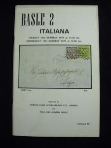 ROBSON LOWE BASEL AUCTION CATALOGUE 1974 ITALIANA