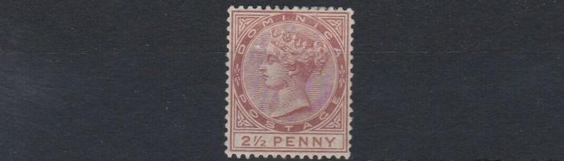 DOMINICA  1883 - 86    S G  15  2 1/2D  RED BROWN    MH  CAT £140