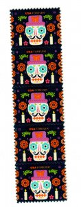 5640-43 Day Of The Dead Vertical Strip- Ships on the Fastest Postal Brooms