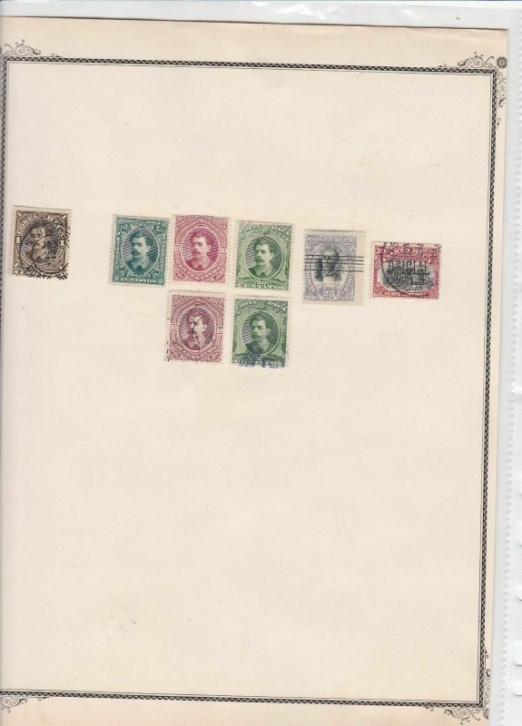 costa rica stamps on 2 album page ref 13476