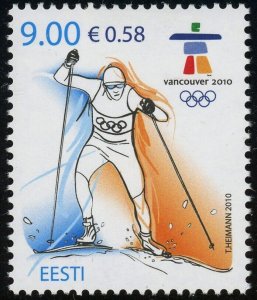 Estonia #635 Vancouver Winter Olympics 9K Postage Stamp 2010 Europe Eesti MLH