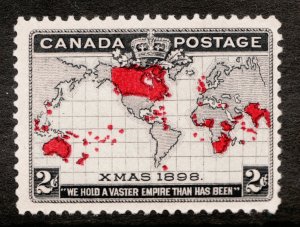 1898 Canada Sc #85 Victorian Map & Xmas 2¢ - MNH postage stamp - Est $50