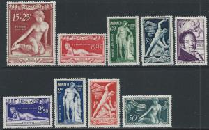 MONACO SC# 209-13, CB11-14 F-VF LH 1948