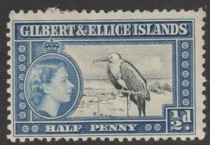 Gilbert Ellice Is Scott 61 - SG64, 1956 Elizabeth II 1/2d MH*