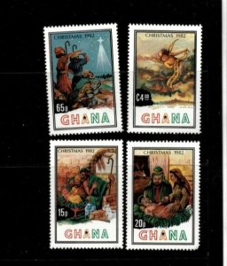 Ghana 1982 - Religion, Christmas - Set of 4 Stamps - Scott #817-20 - MNH