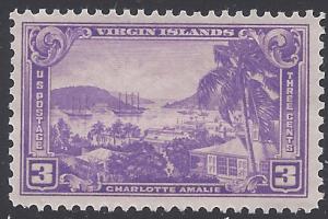 #802 3c Territorial Issue Virgin Islands 1937 Mint NH