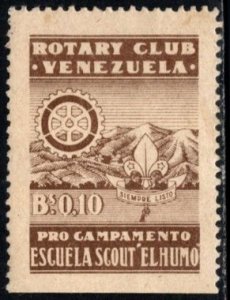 Vintage Venezuela Charity Poster Stamp 10 Centavos Rotary Club Scout Camp School