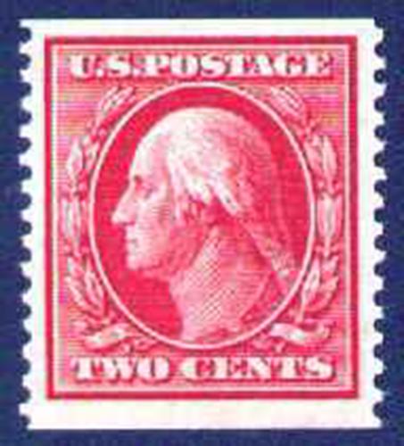 US # 388 SCV $3,250 2c Washington, Mint NH, single line watermark, Flat Plat...