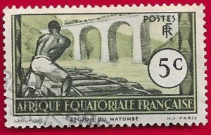 FRENCH EQUATORIAL AFRICA SCOTT#37 1937 5c MAYUMBE REGION - USED