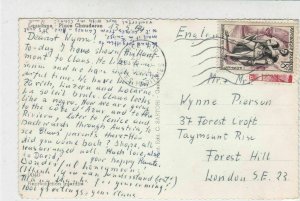 France Nice 1954 Lausanne Picture Stamps Post Card to Forest Hill UK Ref 32141