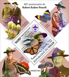 Niger - 2022 Robert Baden-Powell & Mushrooms - Stamp Souvenir Sheet - NIG220135b