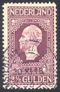 Netherlands 1913 2 1/2g Dull Violet William II Scott 99 FU Cat $50