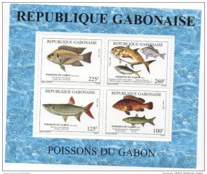 1999 Gabon Mi. Bl. 101 Block Pisces Fish Fish Fishes Sealife Scarce Wildlife-