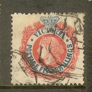 Victoria, Scott #229a, 5sh Queen Victoria, Wmk 13, Used