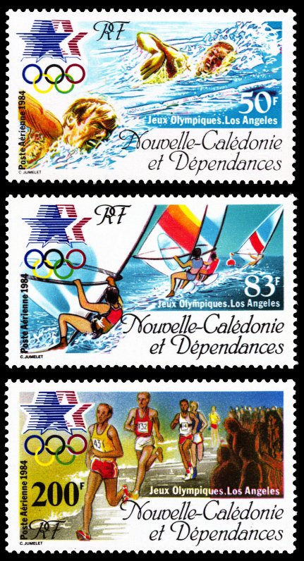 New Caledonia 1984 Scott #C197-C199 Mint Never Hinged