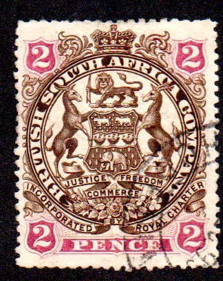 BRITISH S. AFRICA 52 USED SCV $4.50 BIN $1.80 COAT OF ARMS