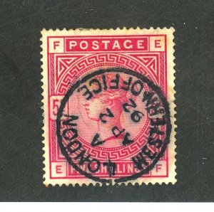 GREAT BRITAIN #108 USED FVF CREASE Cat $250