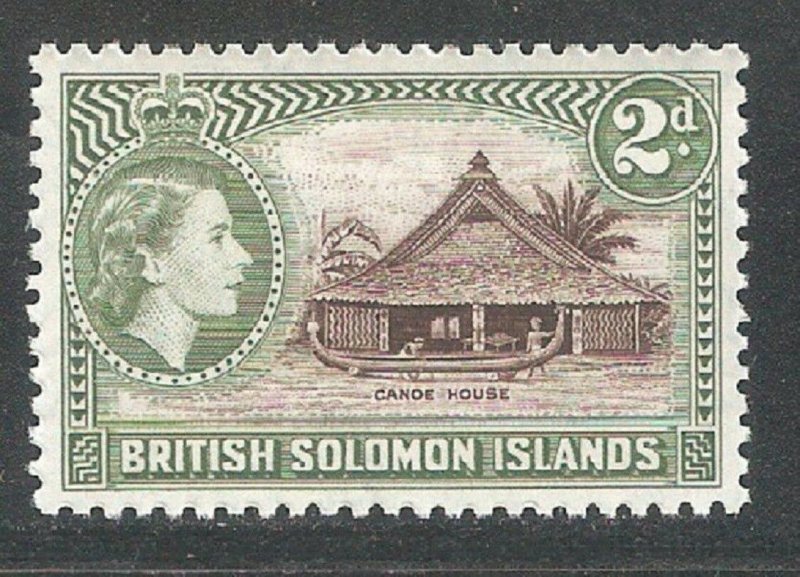 Solomon Islands 1956,Queen Elizabeth-II, Scott # 92,VF MLH* (SL-1) 